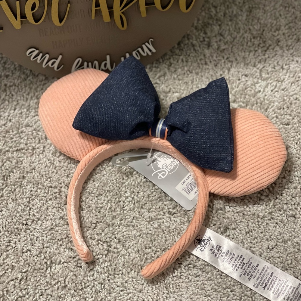 NWT AUTHENTIC DISNEY Pink Corduroy and Denim Mickey Ears